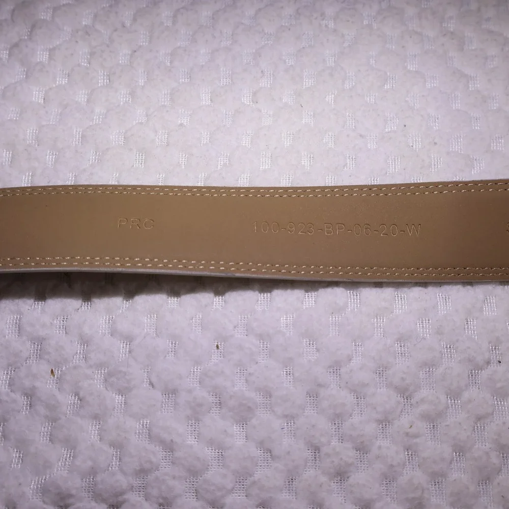 Nexbelt Mens 32 Ratchet Belt White Leather USA Buckle 100-923-BP-06-20-W